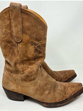 OLD GRINGO Leopardito Suede Leather Leopard Cowgirl Western Boots Size 6.5B